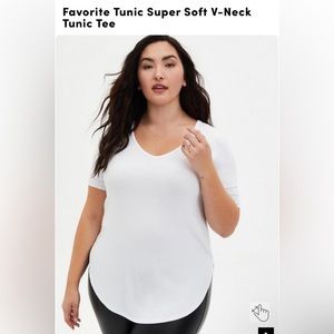 Torrid: White Favorite Tunic Super Soft V-Neck Tunic Tee